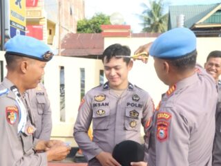 Disiplin Nomor Satu! Sipropam Sidrap Cek Langsung Kelengkapan dan Penampilan Anggota